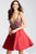 JVN53168 Embellished V-Neck A-Line Dress