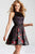 JVN53197 Floral Print Fit and Flare Short Dress