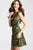 JVN53207 V-neck Floral Print Cocktail Dress