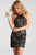 JVN53359 Lace and Beaded Halter Sheath Dress