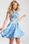 JVN54468 Two-Piece Floral Applique Short Dress