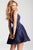 JVN54482 Embroidered V-neck A-line Dress
