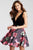 JVN54510 V-Neck Floral Print Short Dress