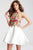 JVN54512 Floral Embroidered Bodice Short Dress