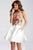 JVN54512 Floral Embroidered Bodice Short Dress