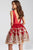 JVN54527 Embroidered Deep V-Neck A-Line Dress