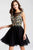JVN54561 Floral Embroidered Chiffon Short Dress