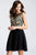 JVN54561 Floral Embroidered Chiffon Short Dress