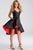 JVN55402 Sleeveless V Neck Ruffled Hi-Lo Cocktail Dress