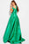JVN55410 Sleek Square Neck Cutaway Shoulder Ballgown