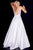 JVN55754 Beaded Plunging Fitted Evening Gown