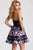 JVN56021 Strapless Floral Print Short Dress