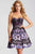 JVN56021 Strapless Floral Print Short Dress