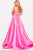 JVN56093 Crisscrossed Halter Cutout Ballgown