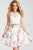 JVN57596 Lace Bodice Two-Piece Short Dress