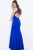 Jovani - Sleeveless Cutout Back Mermaid Gown JVN58011 in Blue
