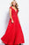 JVN58119 Embroidered Floral Plunging Dress