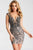 JVN58634 Beaded Deep V-Neckline Short Dress