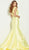Jovani - JVN60173 Cap Sleeve Bateau Mikado Mermaid Dress In Yellow
