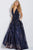 JVN60641 Embellished Plunging A-Line Evening Gown