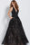 JVN60641 Embellished Plunging A-Line Evening Gown