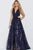 JVN60641 Embellished Plunging A-Line Evening Gown
