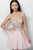 JVN61629 Bedazzled Deep V-neck A-line Cocktail Dress