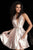 JVN62080 Beaded Halter V-neck A-line Dress