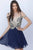 JVN62322 Embroidered Plunging Off Shoulder Cocktail Dress