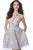 JVN62459 Embroidered Cross Halter Neck A-line Dress