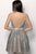 Jovani Illusion-Paneled Glitter A-Line Dress - 1 pc Silver/Nude In Size 20 Available In Silver and Neutral