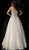 Jovani - JVN62622 Embroidered Plunging V-neck Tulle Ballgown in Nude