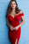 JVN62642 Off-Shoulder Velvet Fitted Cocktail Dress