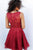 Jovani - JVN62710 Beaded Lace V-Neck Fitted Cocktail Dress in Red