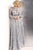 Jovani - Embellished Bateau Long Sleeves Gown JVN62711 In Silver
