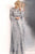 Jovani - Embellished Bateau Long Sleeves Gown JVN62711 In Silver