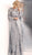 Jovani - JVN62711 Silver Embellished Bateau Evening Gown in Silver