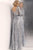 Jovani - Embellished Bateau Long Sleeves Gown JVN62711 In Silver