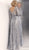 Jovani - JVN62711 Silver Embellished Bateau Evening Gown in Silver