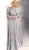 Jovani - JVN62711 Silver Embellished Bateau Evening Gown in Silver