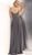 Jovani - JVN62726 Sleeveless Embellished V-neck A-line Dress In Gray