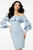 JVN62960 Ruffled Off-Shoulder Trumpet Sleeve Sheath Dress