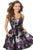 JVN63386 Floral Printed Scoop Neck A-line Cocktail Dress