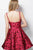 JVN63387 Floral Printed Scoop Neck Cocktail Dress