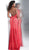 Jovani - JVN63391 Fully Lace Deep Halter V-neck Trumpet Dress in Red