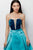 JVN63570 Laced Up Plunging Sweetheart Cocktail Dress