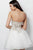 Jovani - Strapless Mesh A-line Cocktail Dress JVN63635 In White and Gold