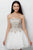 Jovani - Strapless Mesh A-line Cocktail Dress JVN63635 In White and Gold