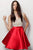 JVN63850 Beaded Plunging V Back Cocktail Dress