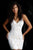 JVN63900 Beaded V-neck Sheath Cocktail Dress